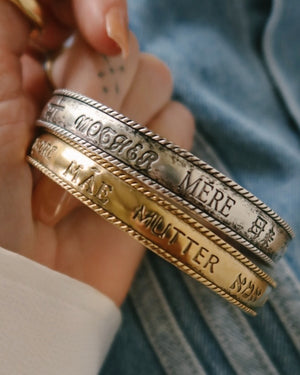 “Mother" in Every Language Vintage Bangle