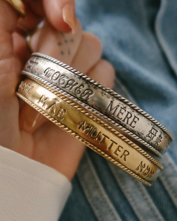 “Mother" in Every Language Vintage Bangle